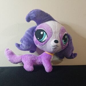 2014 Hasbro LPS Littlest Pet Shop - Zoe Trent Puppy Dog Plush - Purple Spaniel